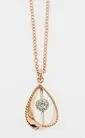 18W Rose Gold Italian Oro Trend Diamond Pendant on a 16-17 inches long 18 K Rose gold Chain with a Lobster Clasp view 3