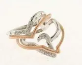 18k white & Rose Gold Öro Trend Italian diamond ring view 2