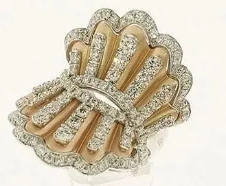 18K White & Rose Gold Öro Trend Italian Diamond Ring view 2