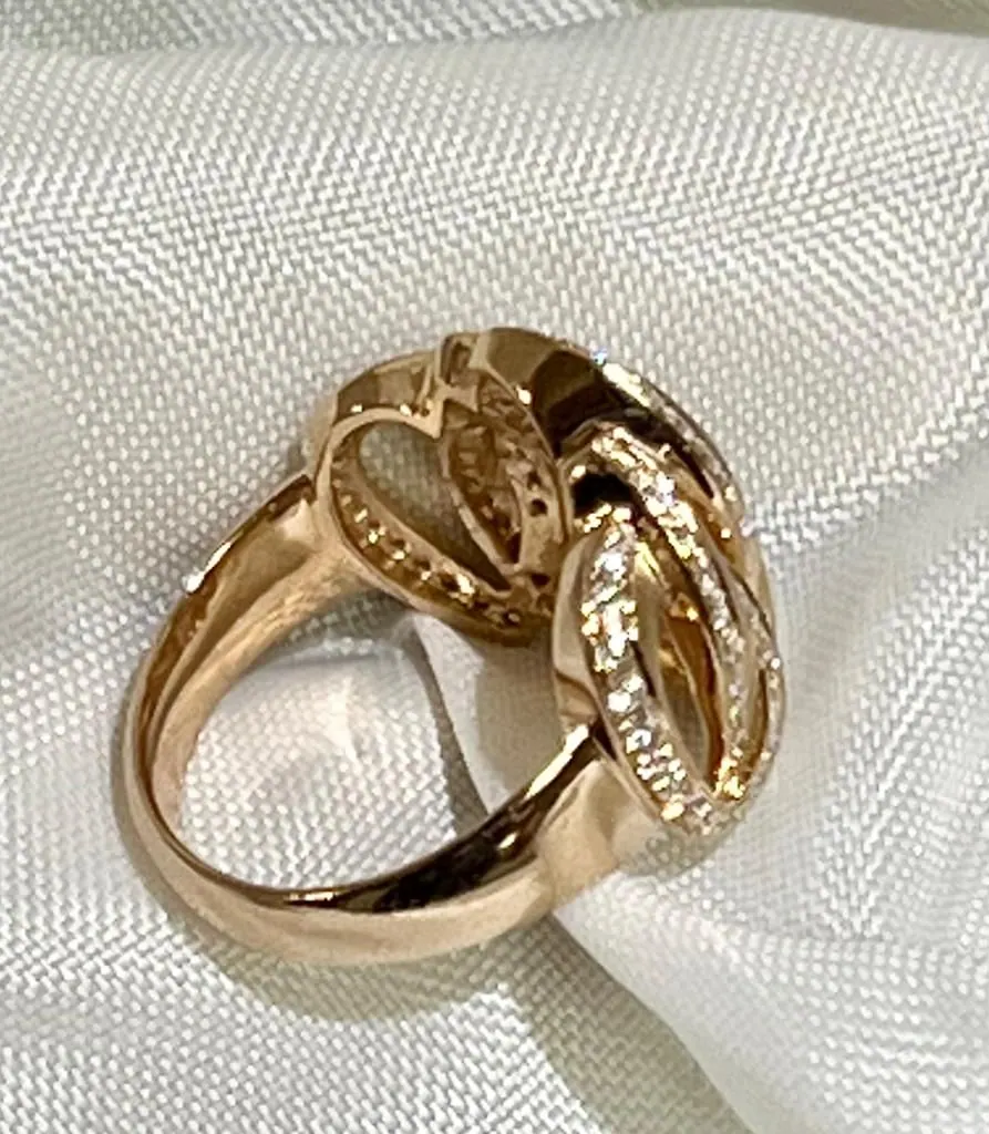 18k Rose Gold Öro Trend Italian diamond Ring. view 4