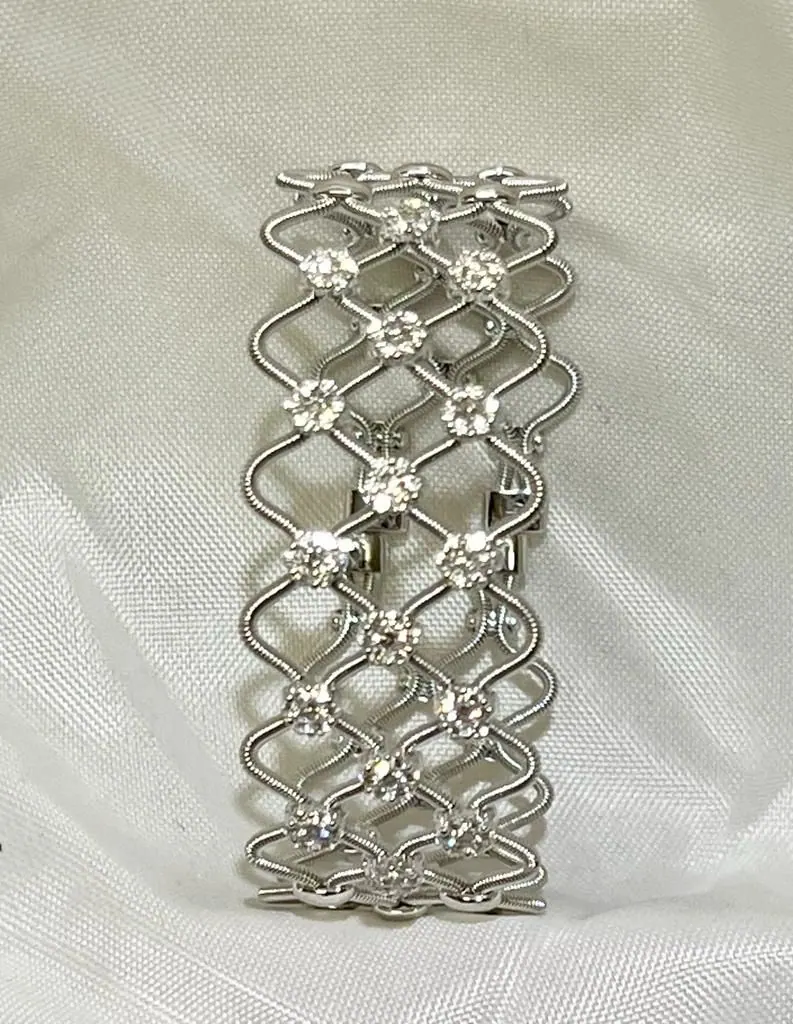 18k White gold Öro Trend Italian diamond Bracelet. view 3
