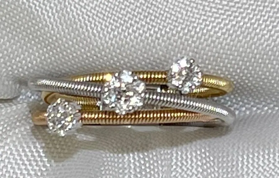 18K White, Yellow & Rose Gold Diamond Orp Trend Bracelet.