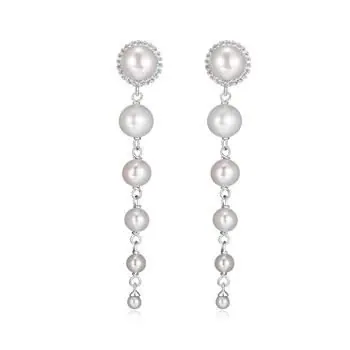 Reign by PJA 
Rhodium 925 silver earrings
CZ and Pearl