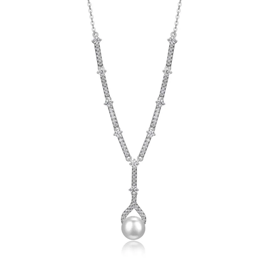 REIGN BY PJA
Silver CZ & Pearl “Y” Necklac