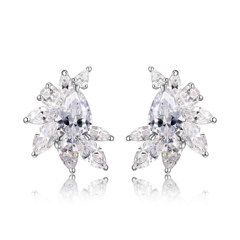 REIGN BY PAJ 
Sterling Silver Pear CZ Earrings