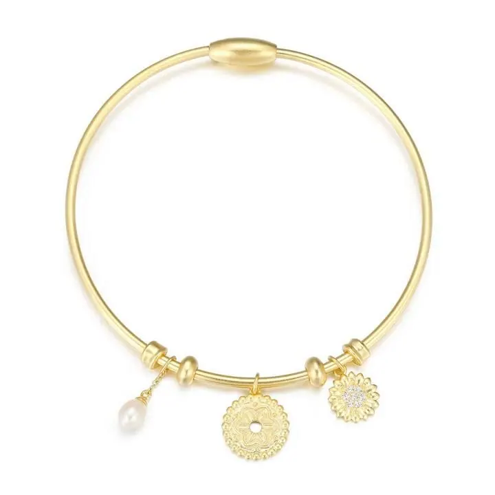REIGN BY PAJ
Matte Yellow Gold Plated Charm Bangle