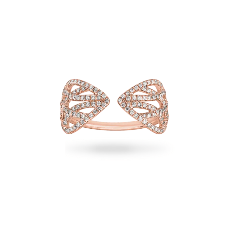 18K Pink Gold Korloff Diamond “Let Me Out” Open Ring