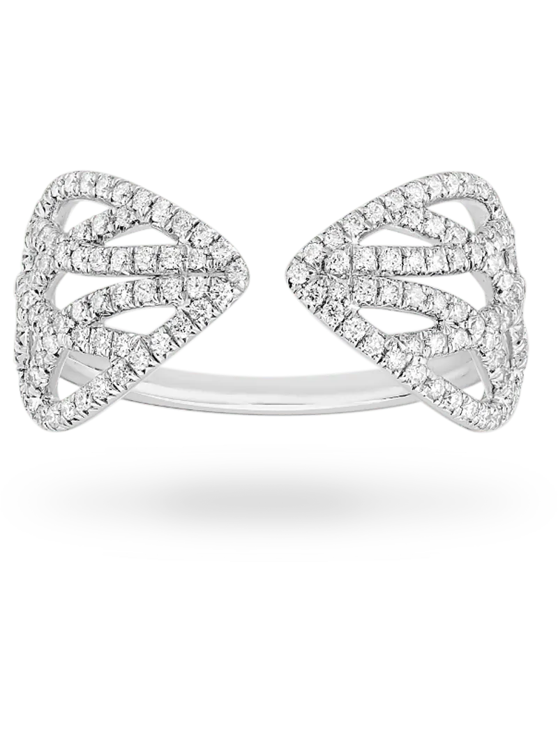 18K W/G korloff “Let Me Out” Open Dia. Ring
