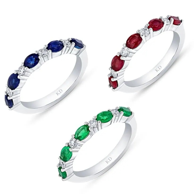 18K WHITE GOLD DIAMOND & RUBY RING
