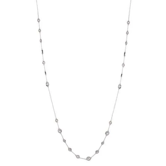 ELLE TT Rose 36” cz silver necklace
