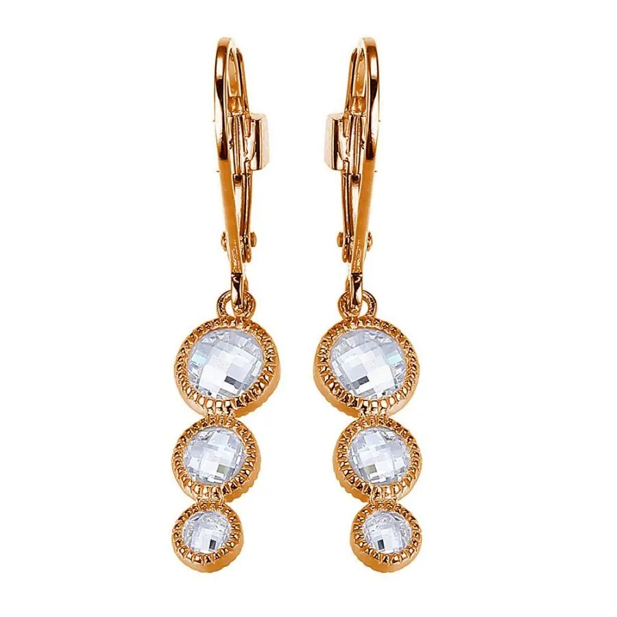 ELLE Rose Gold Plated Earrings with 3A CZ