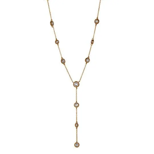 ELLE SS ROSE(GP40) NECK CZ FORZATINA CABLE CHAIN 18″ EXTENSION 2″