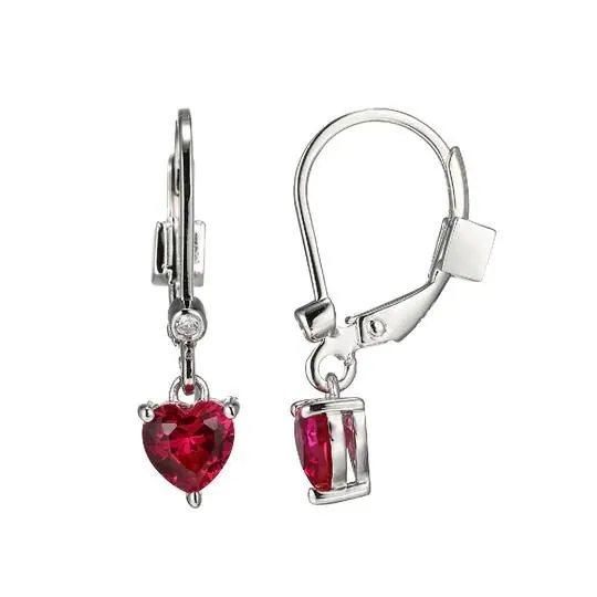 ELLE “HOLIDAY STARS” Stud Earrings with l. Grown Ruby & Diamond