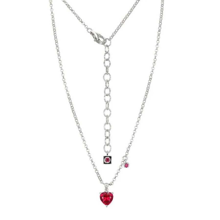 ELLE ” HOLIDAY STARS” Necklace with Heart Shape Ruby and Lab Grown Diamond