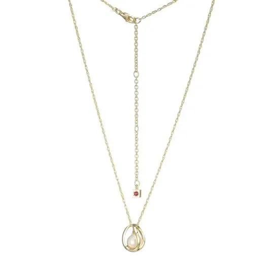 Luna Yellow Gold Plated F.W. Pearl Drop Necklace