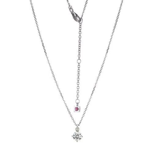 ELLE “BIRTHSTONE” RHODIUM PLATED GENUINE MOISSANITE WITH LAB GROWN DIAMOND NECKLACE