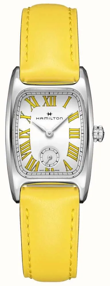 Hamilton American Classic Boulton Small Second Quartz MOP Dial. Yellow Band