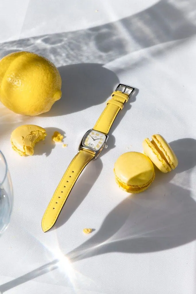 Hamilton American Classic Boulton Small Second Quartz MOP Dial. Yellow Band view 3