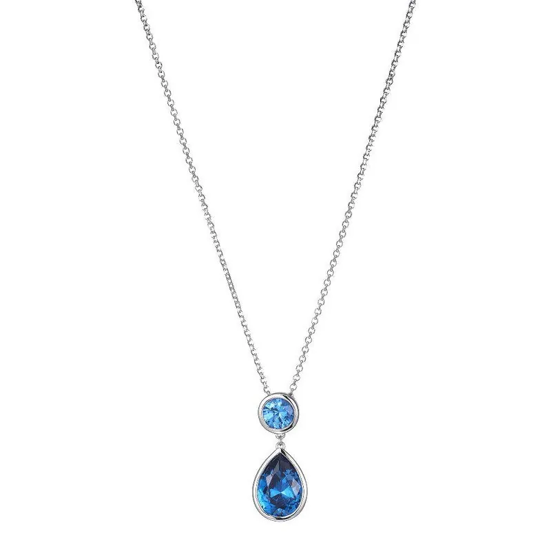 Charles Garnier Sterling Silver Necklace with Blue Spinels