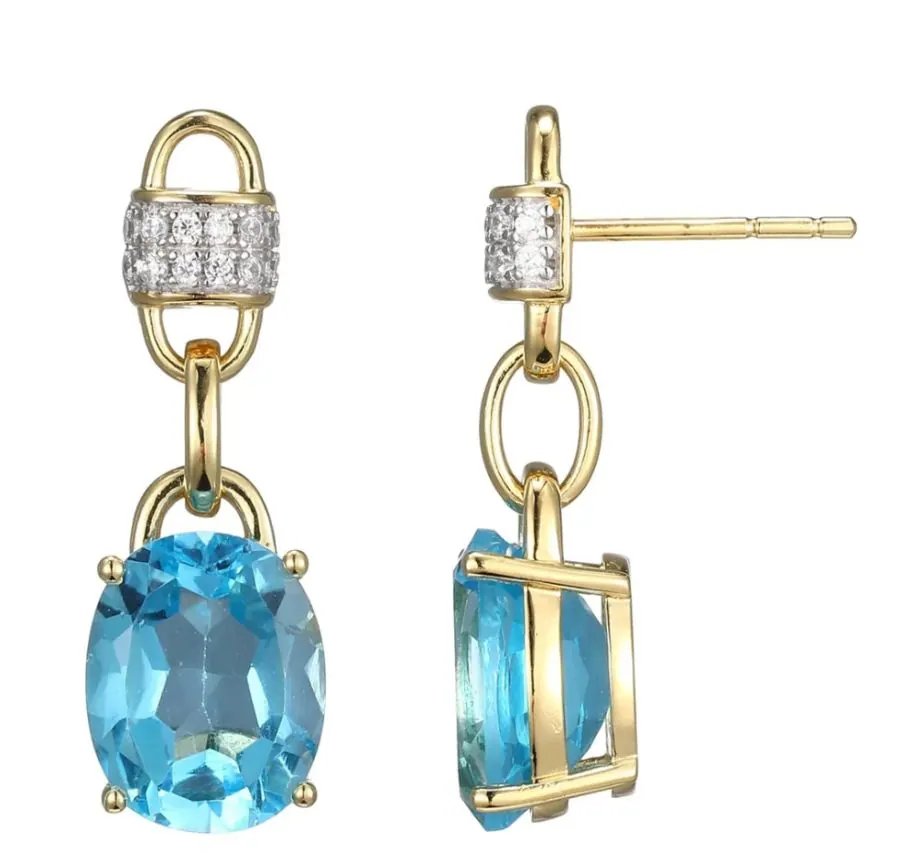 Charels Garnier Sterling Silver Skye Genuine London Blue Topaz and Cubic Zirconia view 2