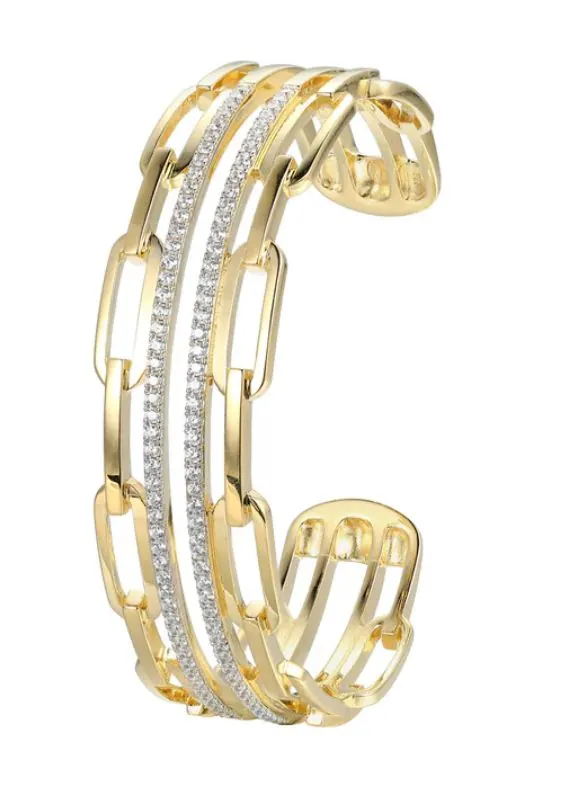 CHARLES GARNIER Sterling Silver Paperclip Cuff Bracelet