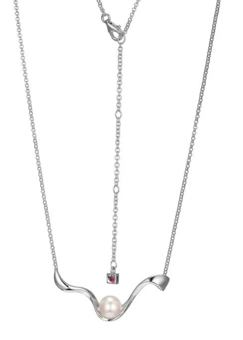 ELLE Silver Luna Freshwater Pearl Necklace