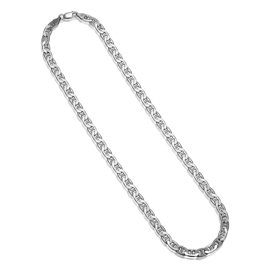 ETHOS Sterling Silver JewelryItalian Chain Rhodium Plated Marine Necklace – 22″