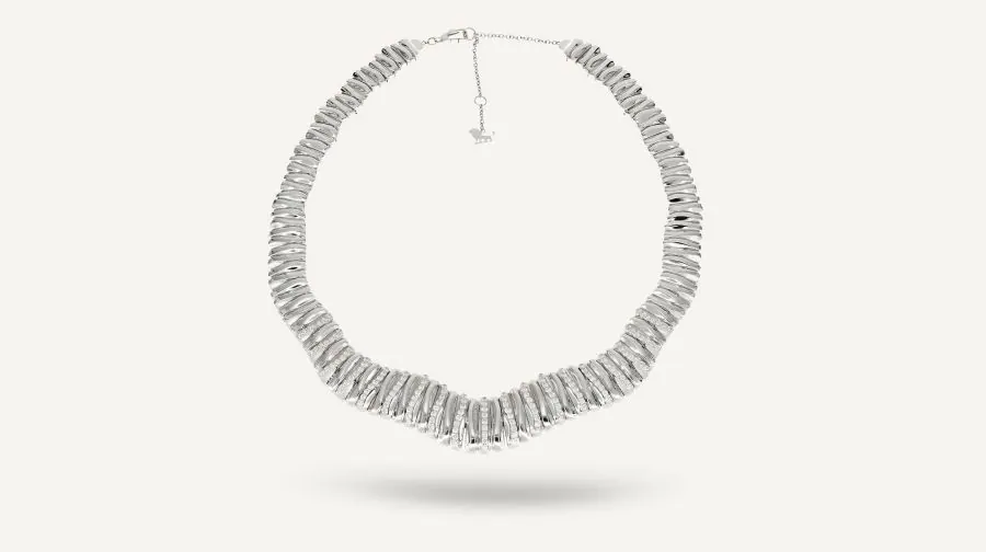 18K Y/G SAVOIA ONDA DIAMOND NECKLACE DIA 3.01CTS VS/G view 2