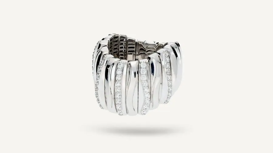 18K Y/G DIA SAVOIA ITALY  ONDA DIAMOND 0.88 CT RING view 2