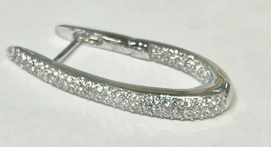 18K W/G SAVOIA ITALY DIA 1.33CTS HOOP EARRING view 2