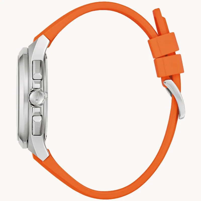 Bulova Maquina Marc Anthony orange rubber band view 2