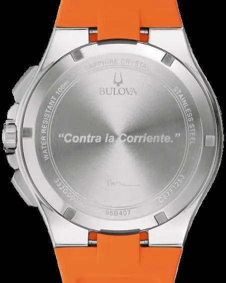 Bulova Maquina Marc Anthony orange rubber band view 3