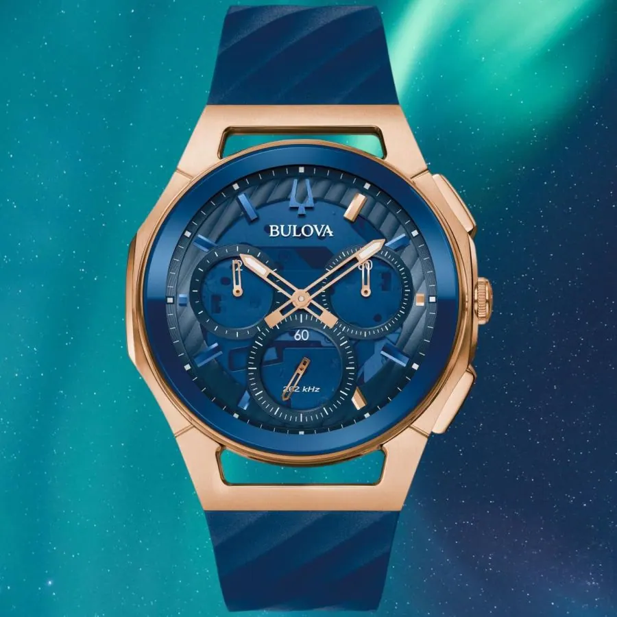 BULOVA CURV MARC ANTHONY chrono blue/ rose view 2