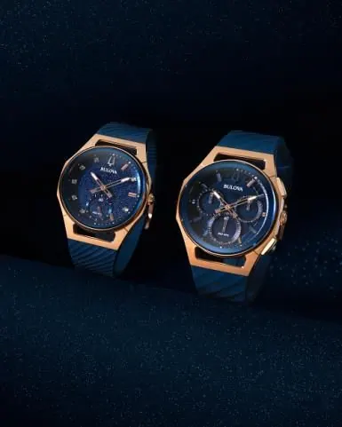 BULOVA CURV MARC ANTHONY chrono blue/ rose view 4