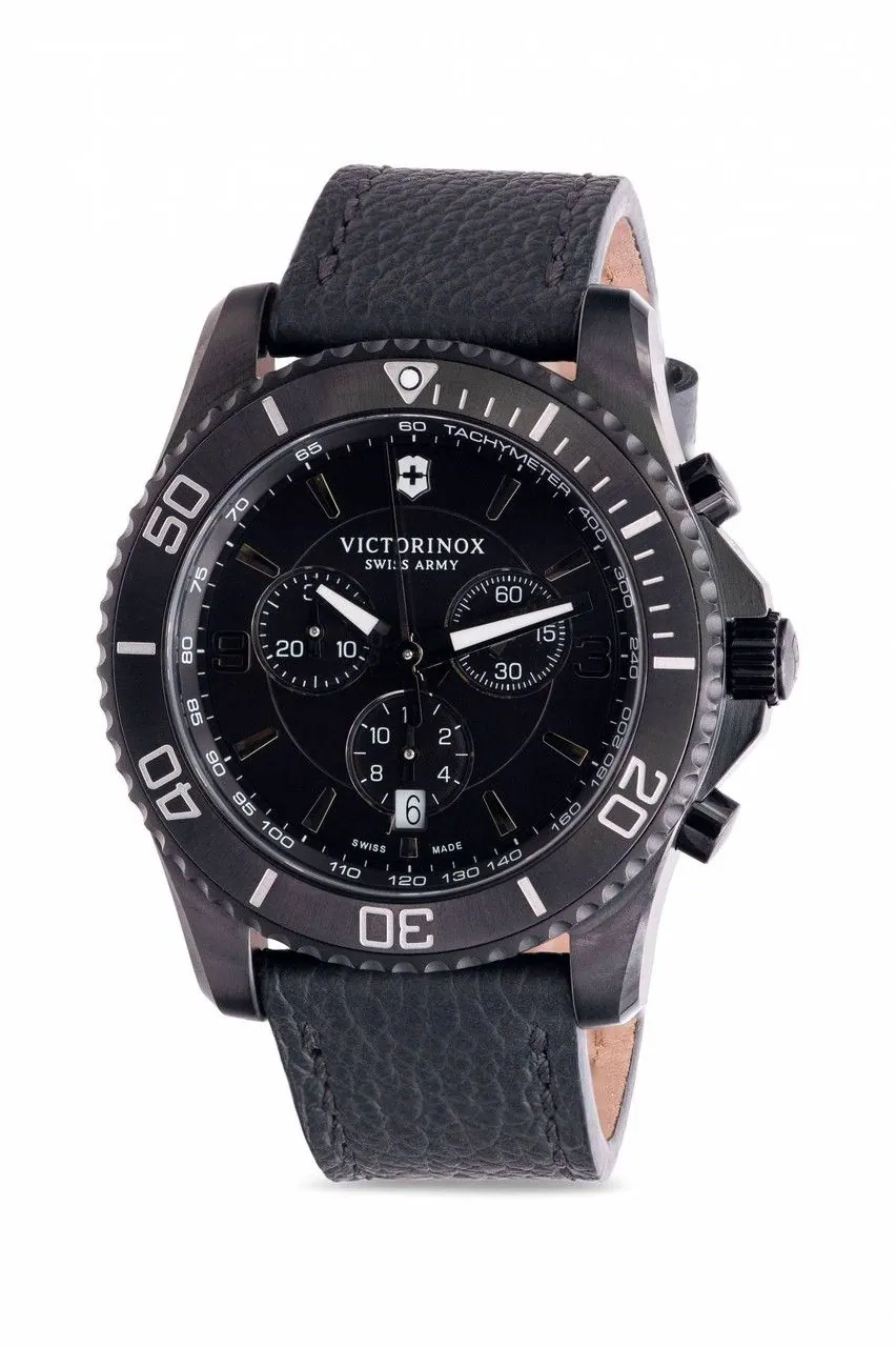 Victorinox Swiss Army Maverick Chronograph Black Stainless Steel Black Dial Date Mens Watch 241797