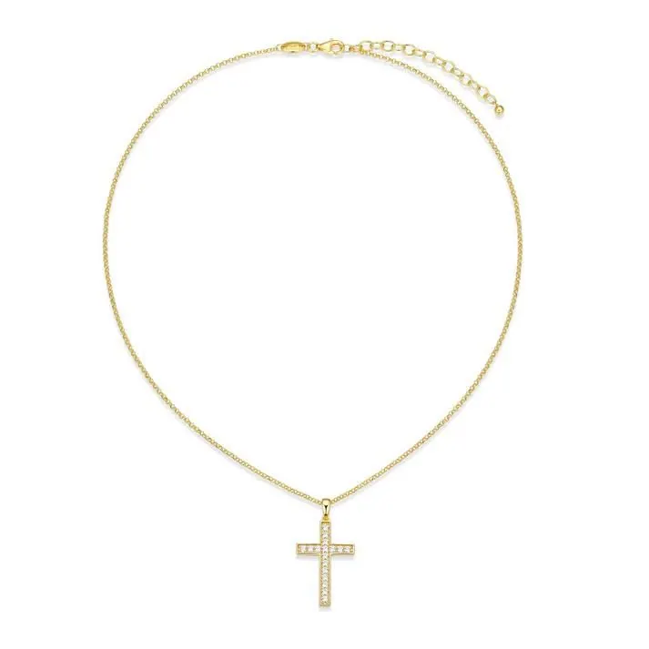 Charles Garnier  STERLING SILVER YELLOW GOLD PLATED PEND WITH WHITE CZ