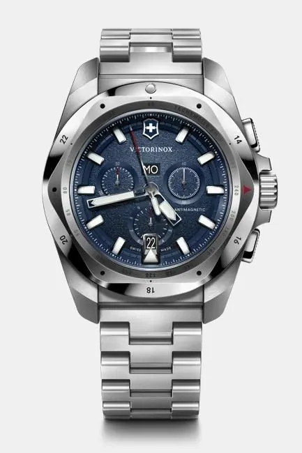 Victorinoc I.N.O.X 43mm Blue Dial Chrono Bracelet