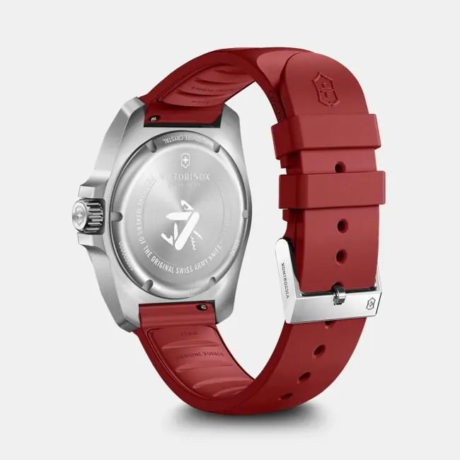 Victorinox I.N.O.X. Quartz 41mm Red Rubber Watch view 3