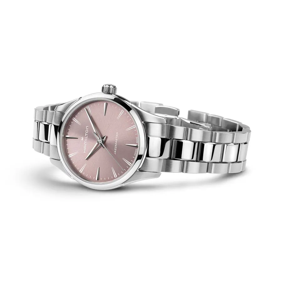 Hamilton JazzmasterQuartz 32 mm H32301171 rose sunray-brushed dial view 2
