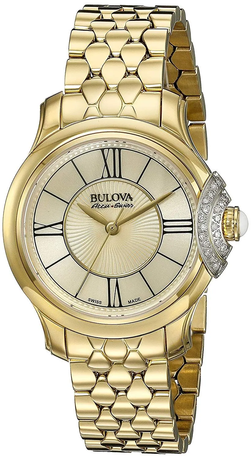 Bulova Accu Swiss Women’s 65R160 Diamond Gold Watch