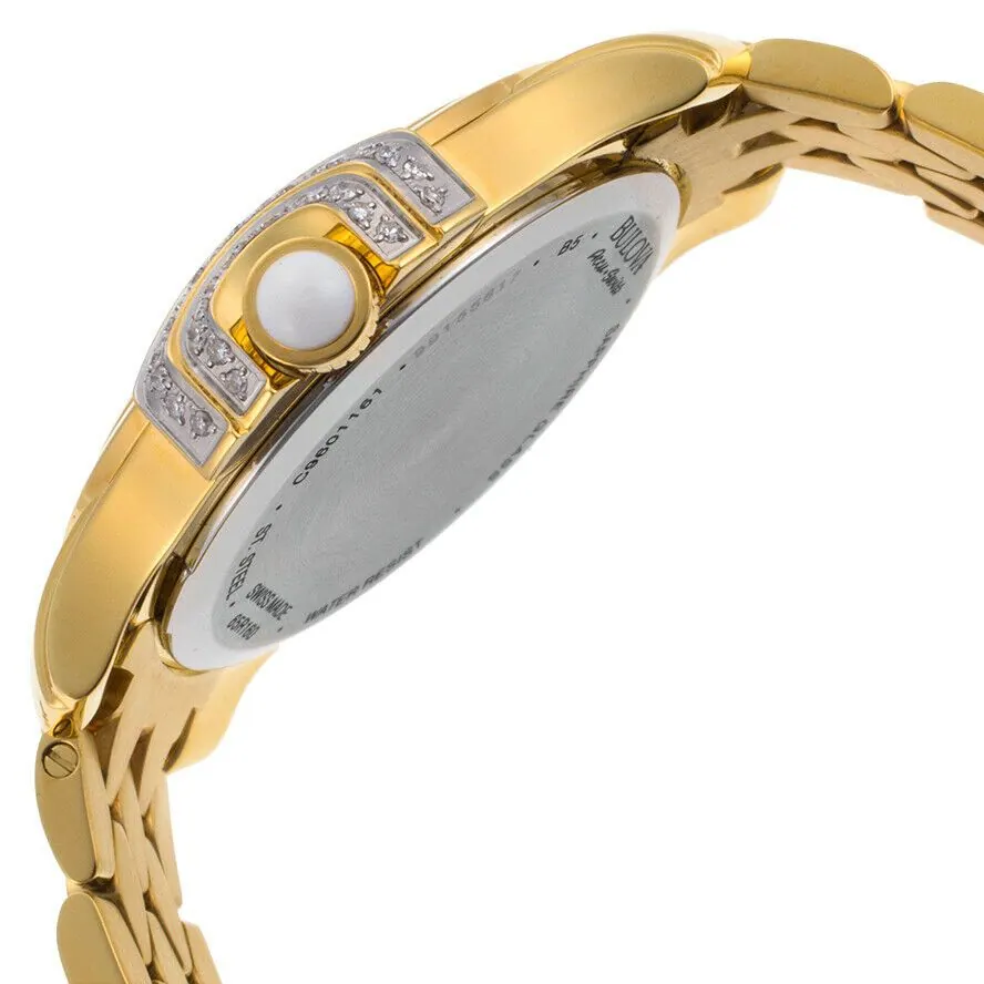 Bulova Accu Swiss Women’s 65R160 Diamond Gold Watch view 2