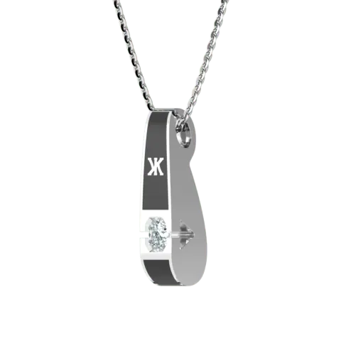 YASMINE PENDANT White gold, exclusive Korloff-cut diamond, lacquer view 2