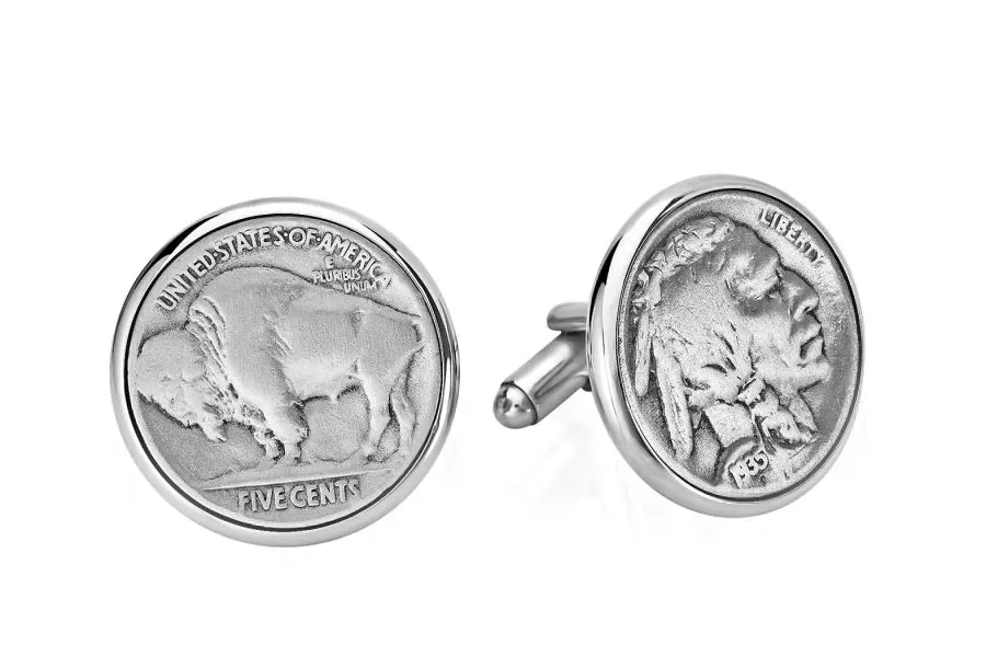 Legère Genuine Buffalo Indian head nickle Cuff Links view 2