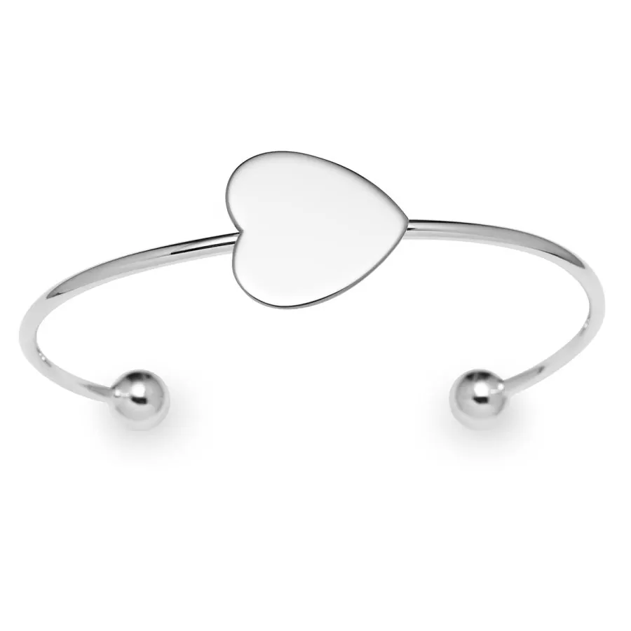 SBR/8104
Legère cuff bracelet heart polished top, rhodium