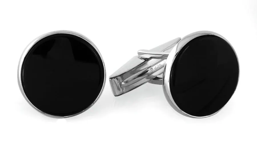 SCL/780
Legère Sterling silver cuff links with 15mm genuine onyx stone