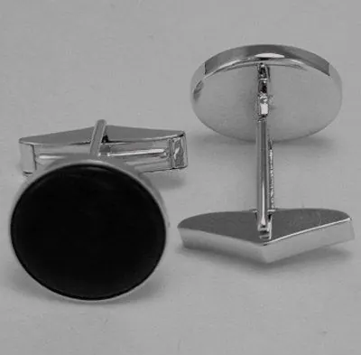 SCL/780
Legère Sterling silver cuff links with 15mm genuine onyx stone view 2