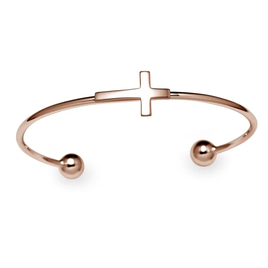 SBR/8105/P
Legère sterling cuff bracelet cross polished top, 2 microns
14k pink gold