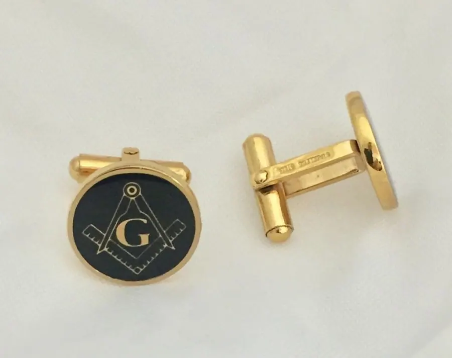 TCL/6019
Legère IP Gold Cuff Links black with Masinic Symbol